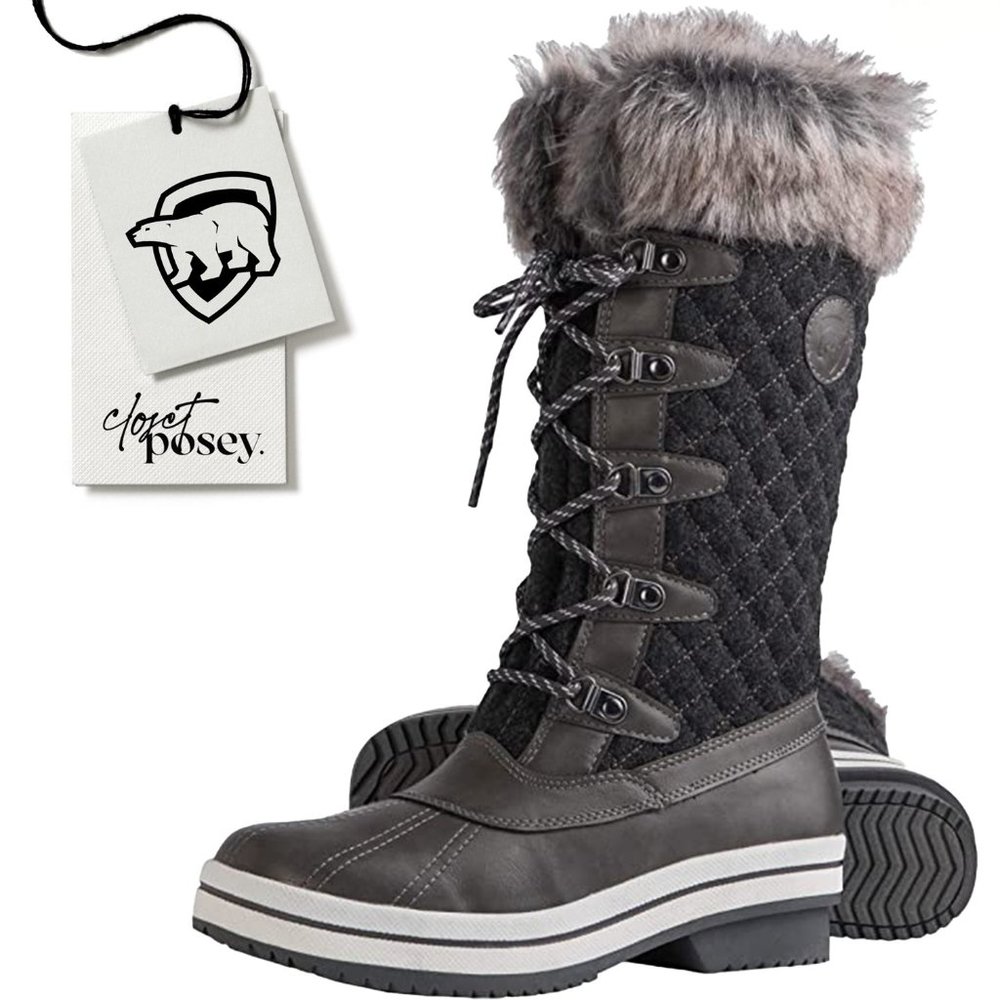 NWT . arcticshield . melissa boots . gray . 8
